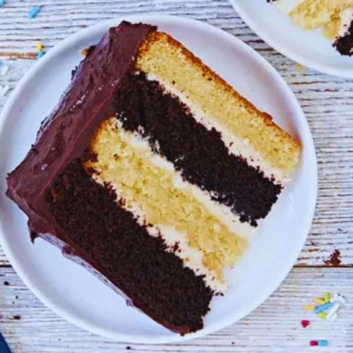 Chocolate Vanilla Layer Cake