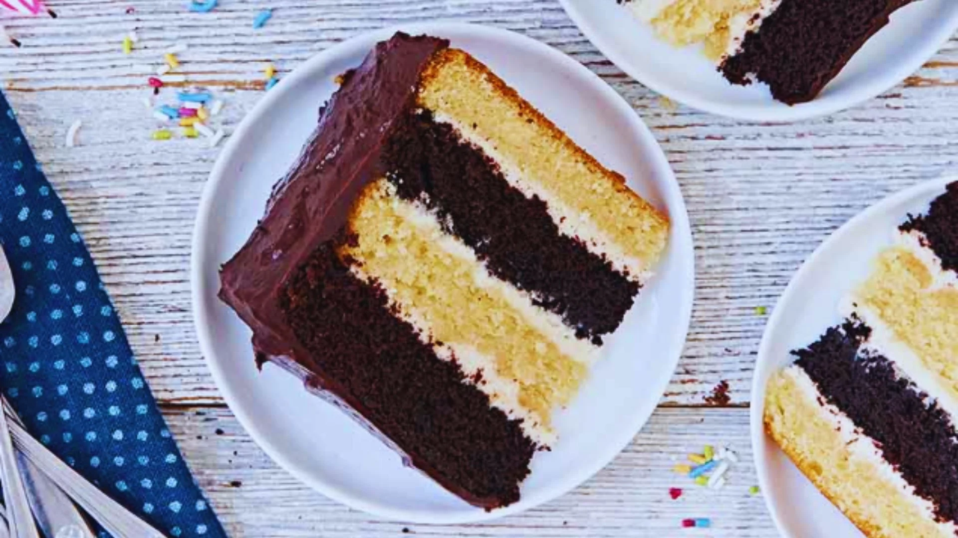 Chocolate Vanilla Layer Cake