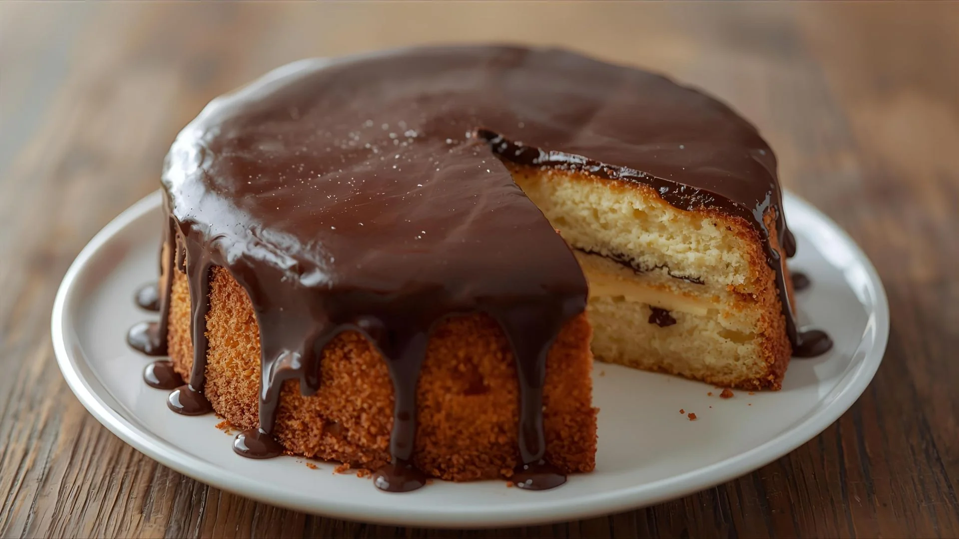 Vanilla Cake Chocolate Ganache