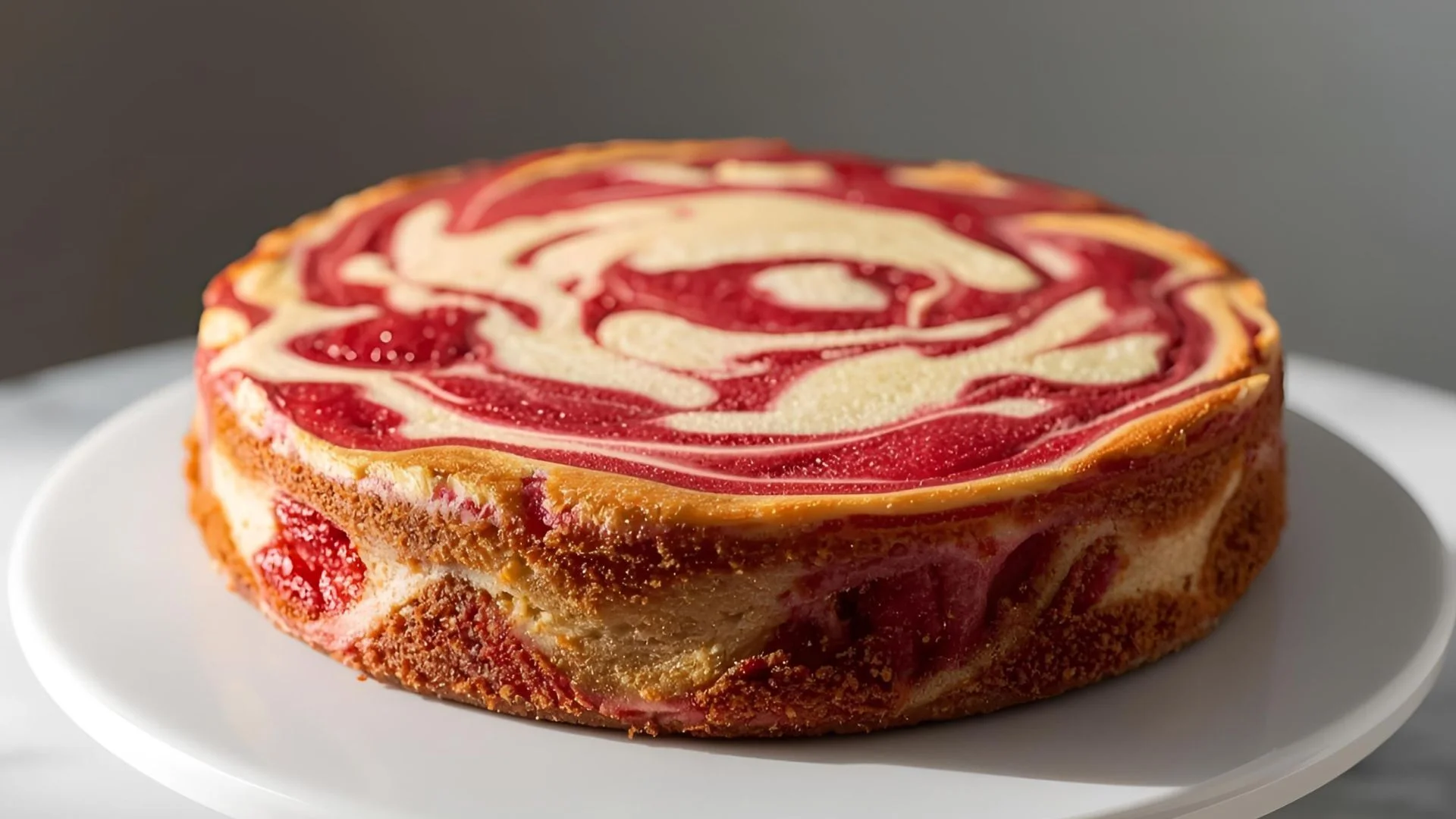 Strawberry Vanilla Marble Cake Recipe