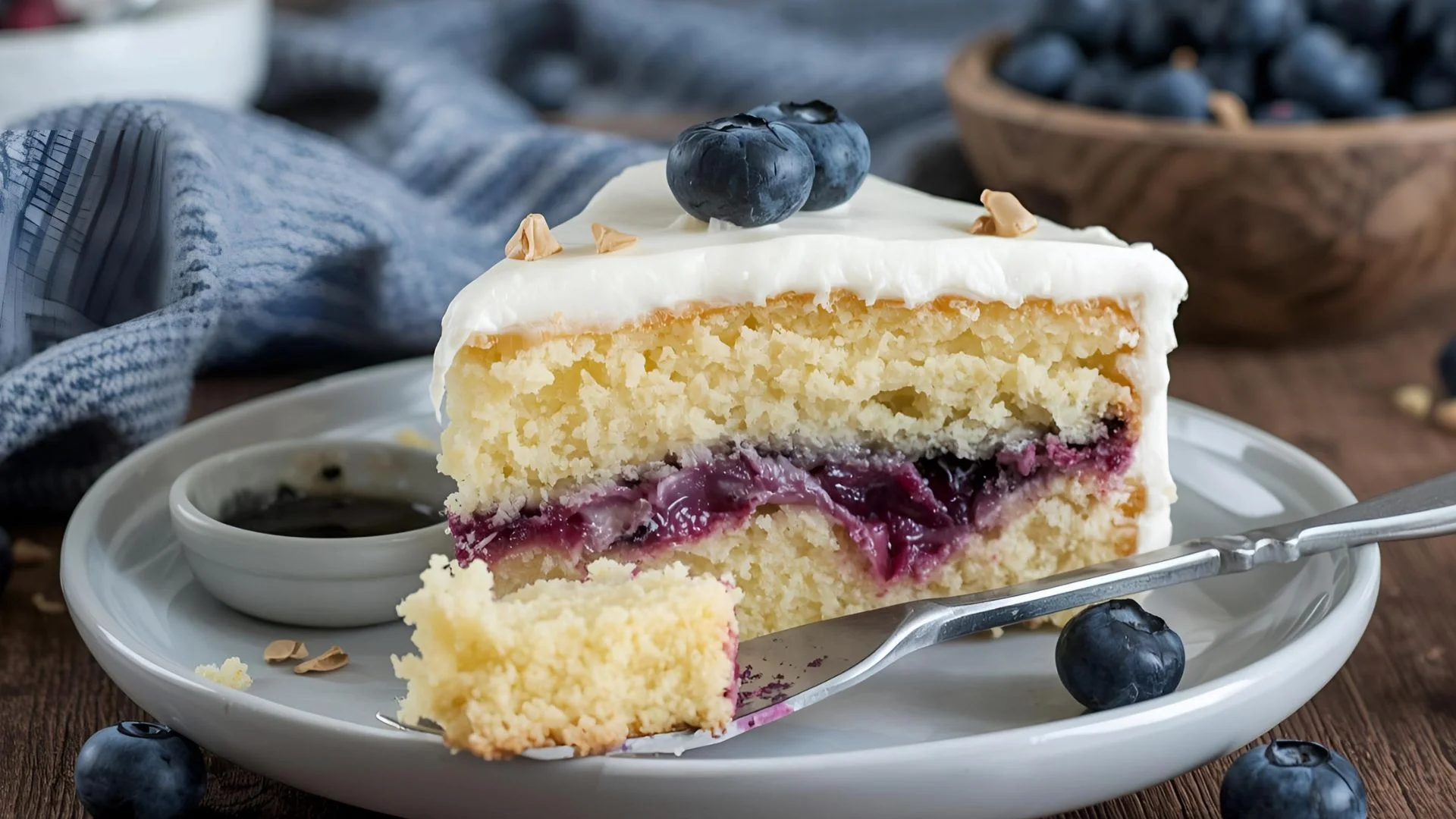 Vanilla Cake Blueberry Filling