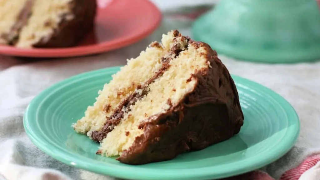 Vanilla Cake With Chocolate Icing