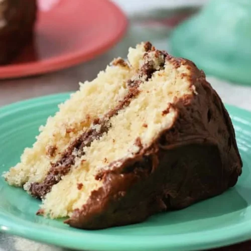 Vanilla Cake With Chocolate Icing
